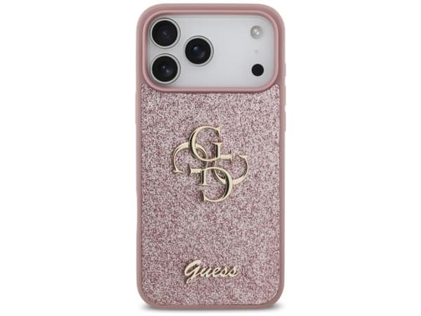 Guess Fixed Glitter Big 4G Case for iPhone 18 Pro Max / 17 Pro Max - Pink