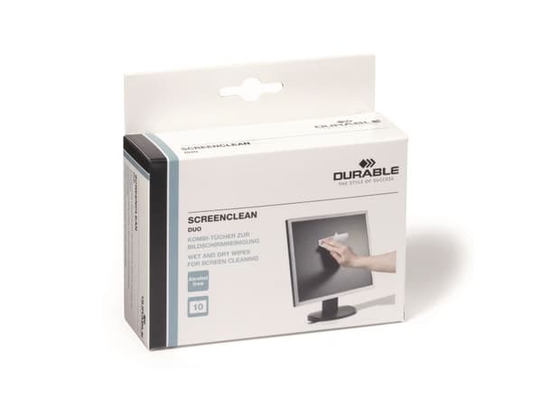 Durable Screenclean Duo, Valkoinen, Laatikko