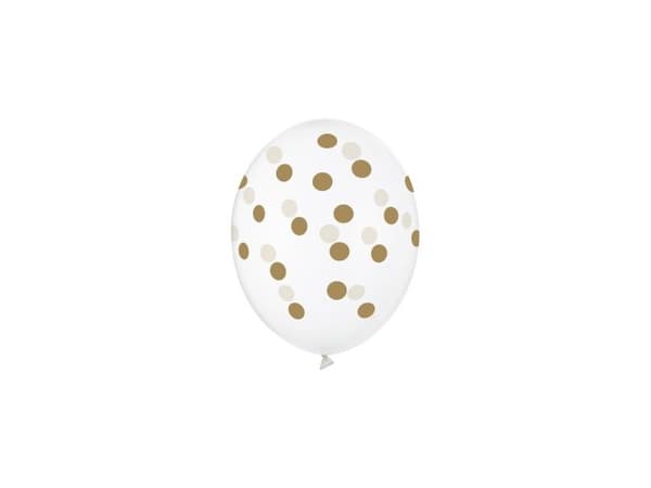 Klara ballonger med guldprickar