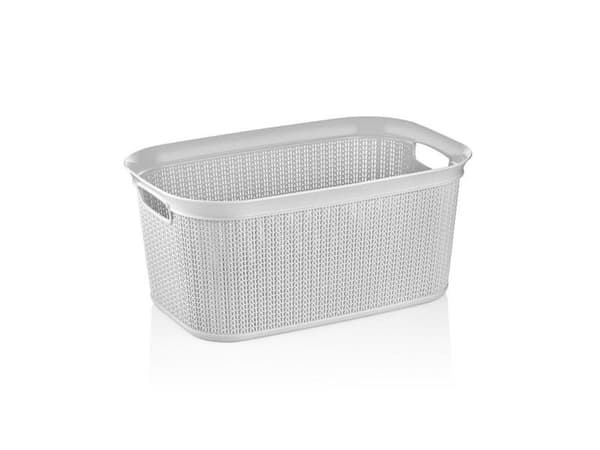 Ucsan tvättkorg 38L stickad M-080 isgrå