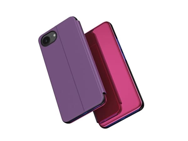 Clear View-deksel til iPhone 16e / 17e flip - rosa