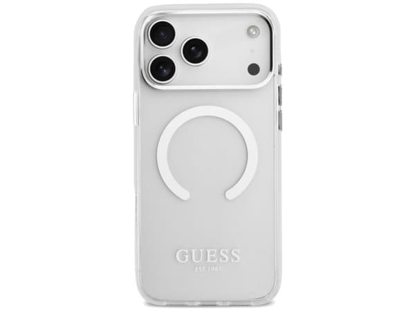 Guess Metal Outline MagSafe case for iPhone 17 Pro Max - silver