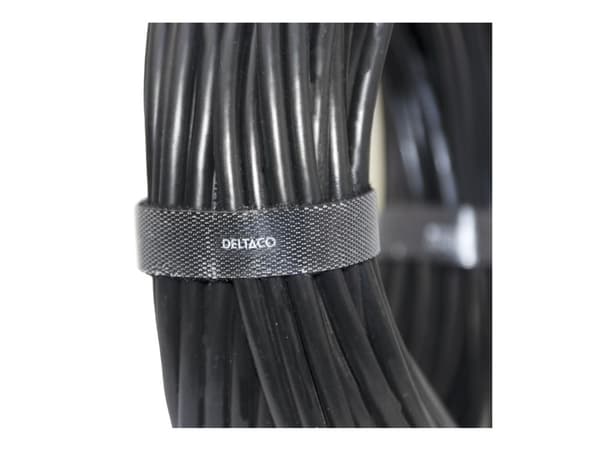 DELTACO CM05S - Kabelbinderrulle - 5 m - sort