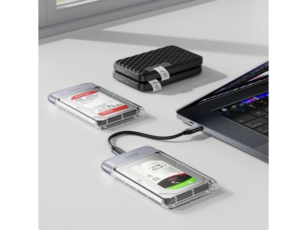 Orico disk-lomme 2,5" HDD/SSD USB-C 5Gbps – transparent