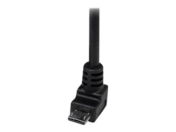 StarTech 2m Micro USB Cable Cord - A to Down Angle Micro B - Down Angled Micro USB Cable - 1x USB A (M), 1x USB Micro B (M) - Black (USBAUB2MD) - U...