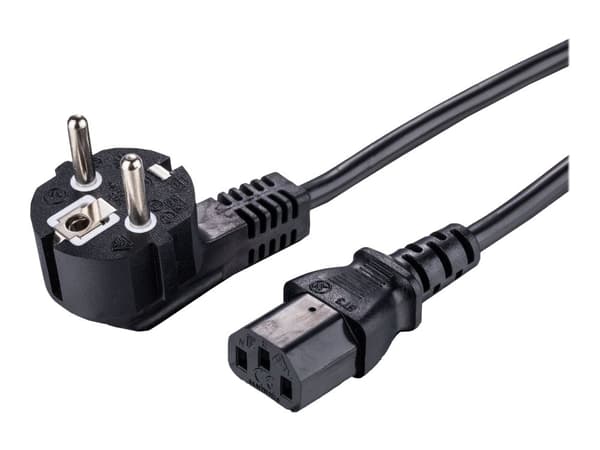Power Cable CEE 7/7 - C13  Black 3m Angled Schuko - C13,