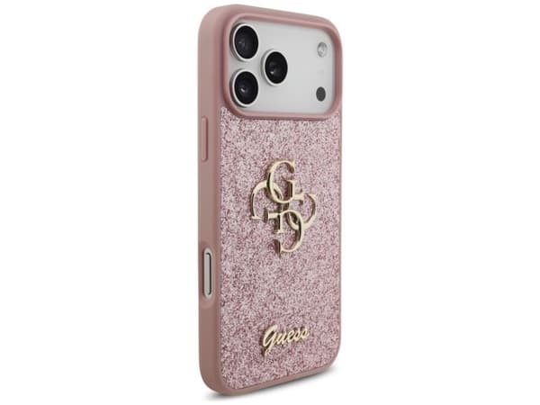 Guess Fixed Glitter Big 4G Case for iPhone 18 Pro Max / 17 Pro Max - Pink
