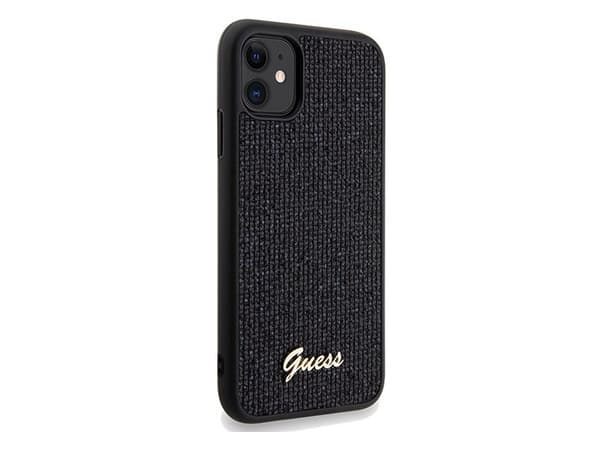 Guess Disco metall script-deksel til iPhone 11 / Xr - svart