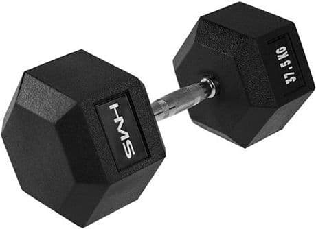 HMS hantel Hex Pro gummerad 1 x 37,5 kg