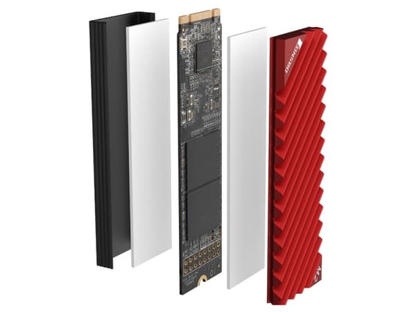 Jonsbo M.2-3 RED, Kjøleribbe/Radiator, Sort, Rød