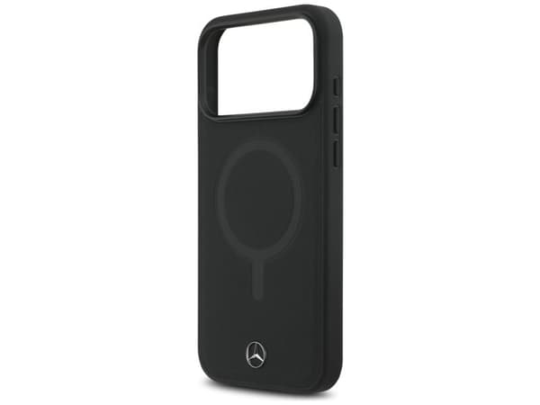 Mercedes Plain Smooth Leather MagSafe Case for iPhone 17 Pro Max - Black