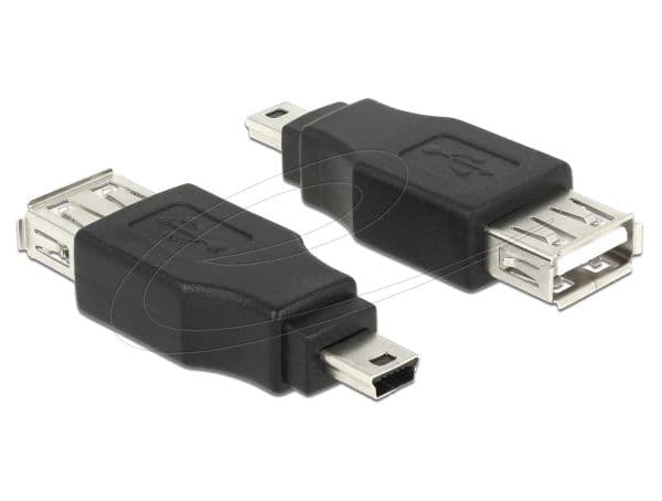 DeLOCK 65399, mini USB A, USB A, Musta