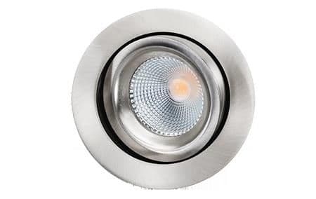 Downlight Junistar Lux Isosafe 7W 3000K, børstet stål