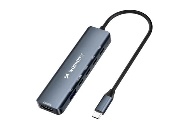 Wozinsky USB-hubb 6-i-1 USB-A USB-C DisplayPort HDMI - grå