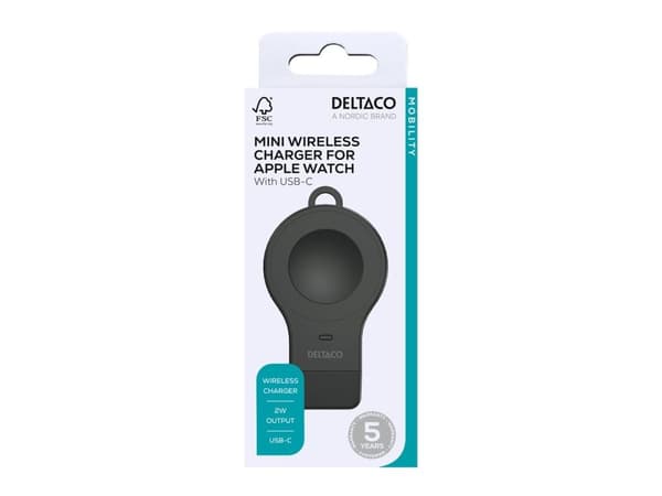 DELTACO - Trådløs ladepute - 2 watt - 1 A - svart