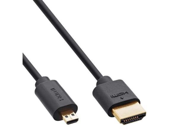 InLine 17933D3, 1 m, HDMI Type A (Standard), HDMI Type D (Mikro), 3D, 48 Gbit/s, Sort