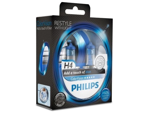 Philips Colorvision blå H4 60/55W 12V - set