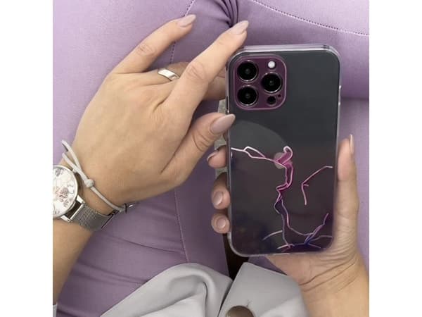Marble-deksel til iPhone 12 Pro gel-deksel marmorblå