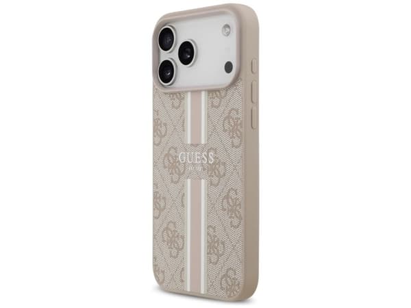 Guess 4G Printed Stripes MagSafe-deksel til iPhone 17 Pro Max - rosa