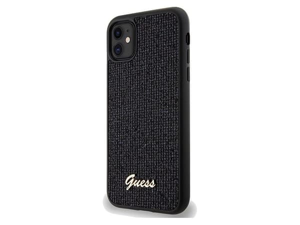 Guess Disco metall script-deksel til iPhone 11 / Xr - svart