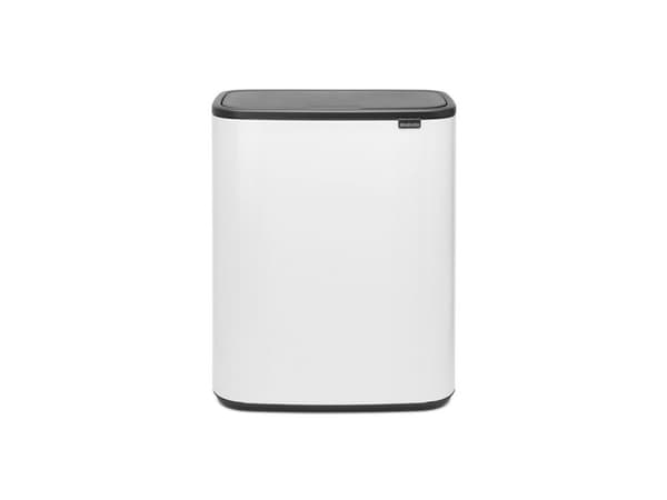 Brabantia Bo Touch Bin, 60 l, Rektangulær, Plast, Sort, Hvit, Plast, 545 mm