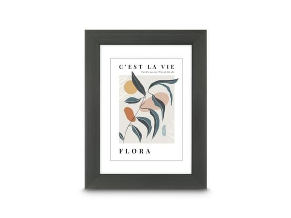 Hama Flora, Enkel bilderamme, Polystyren (PS), Grå, Vegg, 13 x 18 cm, Rektangulær