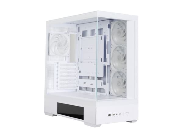 Zalman P40 DS WHITE, Midi Tower, PC, Vit, ATX, micro ATX, Mini-ITX, Plast, Stål, Härdat glas, Multi