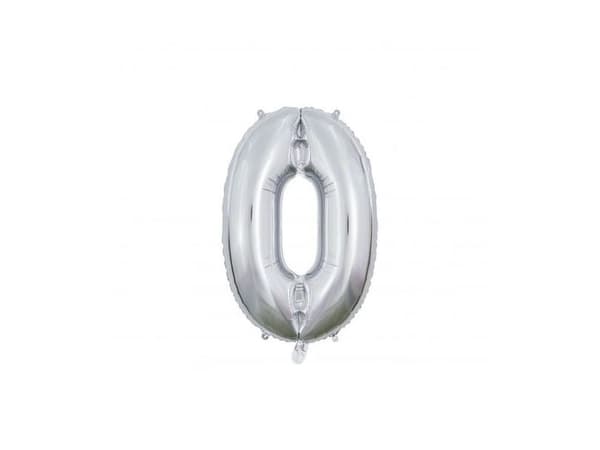 Silver folieballonger i siffror, 66 cm