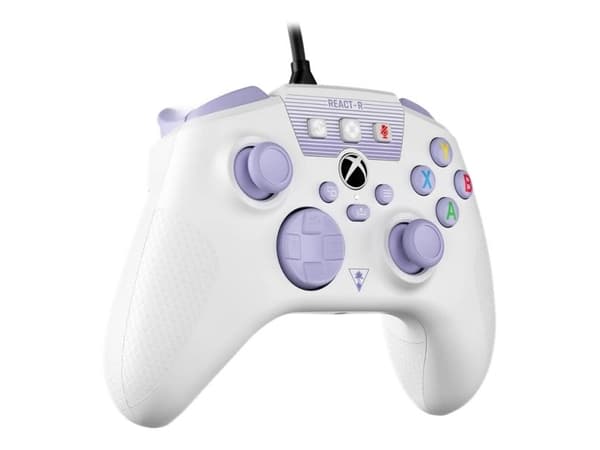 Turtle Beach React-R - Håndkonsoll - kablet - hvit, purpur - for Microsoft Xbox Series S, Microsoft Xbox Series X, Microsoft Xbox One, PC