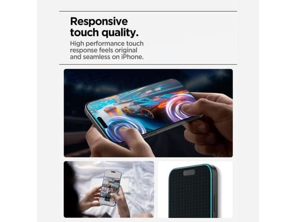 Front Cover Clear Screen Protector Spigen GlastR Align Master Slim for Apple iPhone 17 Pro Max, 3-Pack AGL10099