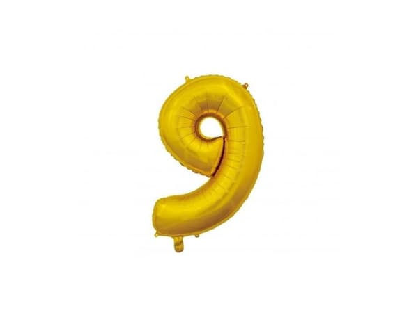 Folieballon 9 Guld 66 cm