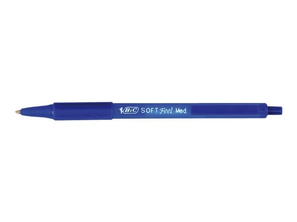 Kuglepen BIC Soft Feel Medium 1.0 mm blå - (12 stk.)