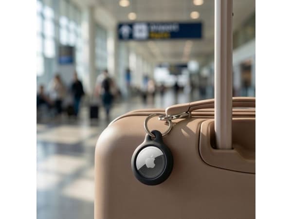 Tech-Protect Rough-etui til Apple AirTag med ring - Svart