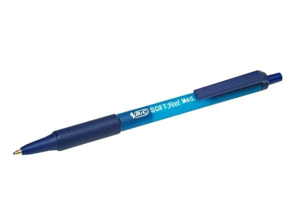 Kuglepen BIC Soft Feel Medium 1.0 mm blå - (12 stk.)