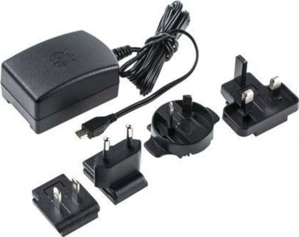 Raspberry Pi - Strömadapter - 13 Watt - 2.5 A (mikro-USB typ B) - svart