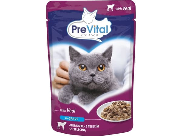 PREVITAL kalv i sås - våtfoder för katt - 100g