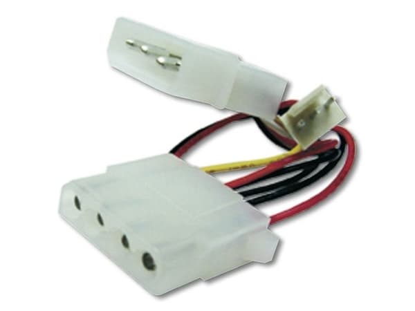 ASSMANN - Strømadapter - 4-pin intern strøm (hann) til 4-pin intern strøm, 3 pin internstr - 30 cm - formstøpt