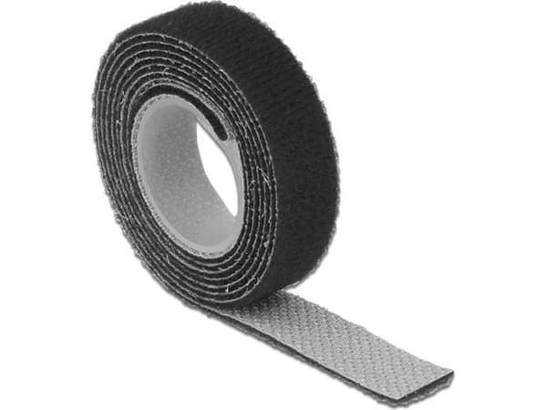 Delock - Kardborrefäste - 1 m - svart