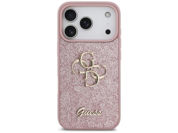 Guess Fixed Glitter Big 4G Case for iPhone 17 Pro / 18 Pro - Pink