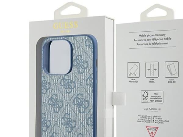 Guess 4G Stripe Collection case for iPhone 15 Pro - blue