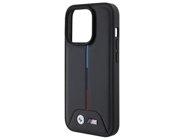BMW Quilted Tricolor iPhone 15 Pro Case - Black