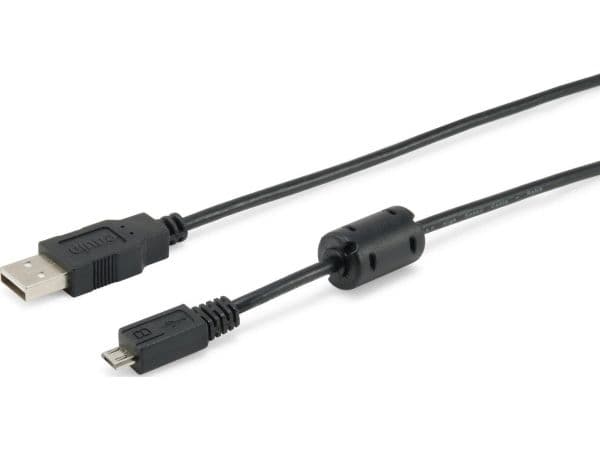 Equip 128551, 1,8 m, USB A, Micro-USB B, USB 2.0, Hankjønn/hankjønn, Sort