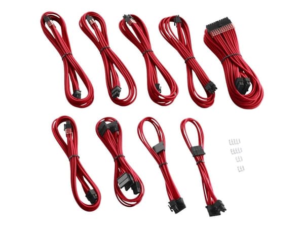 CableMod PRO Series ModMesh C-Series RMi & RMx Cable Kit - Strømkabelsett - formstøpt - rød