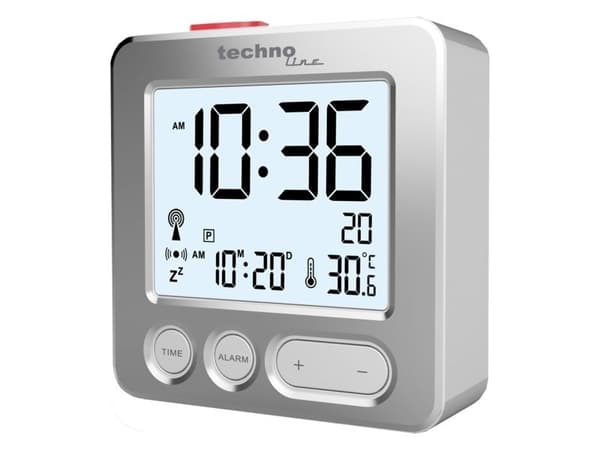 Technoline WT 265, Digital väckarklocka, Silver, F, °C, Batteri, AAA (LR03), 66 mm
