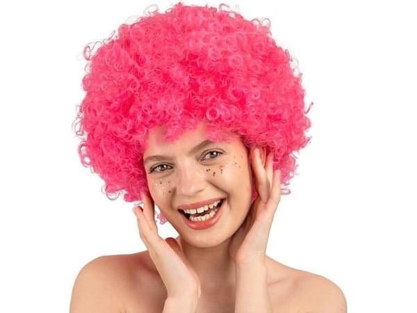 Afroparykk lys rosa