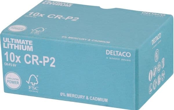 DELTACO Ultimate - Batteri 10 x CR-P2 - Li - blå