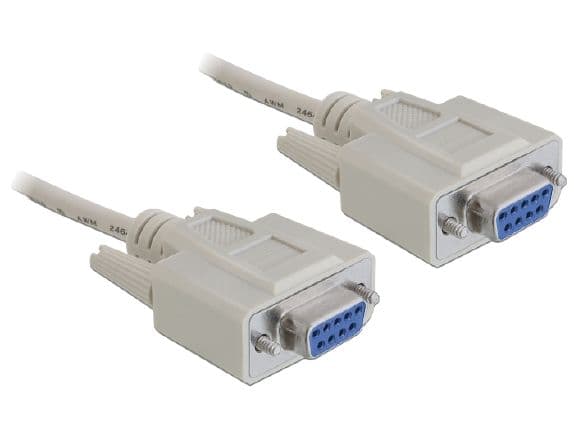 Delock - Nollamodeemikaapeli - DB-9 (naaras) - DB-9 (naaras) - 1,8 m - harmaa