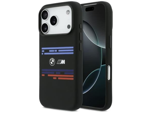 BMW M Silicon Horizontal Line MagSafe Case for iPhone 17 Pro - Black