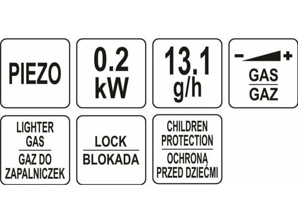YATO GAS BURNER WITH PIEZO IGNITION