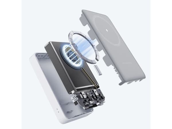 Cuktech WPB100N 20W 10000mAh magnetisk powerbank med stativ - hvit
